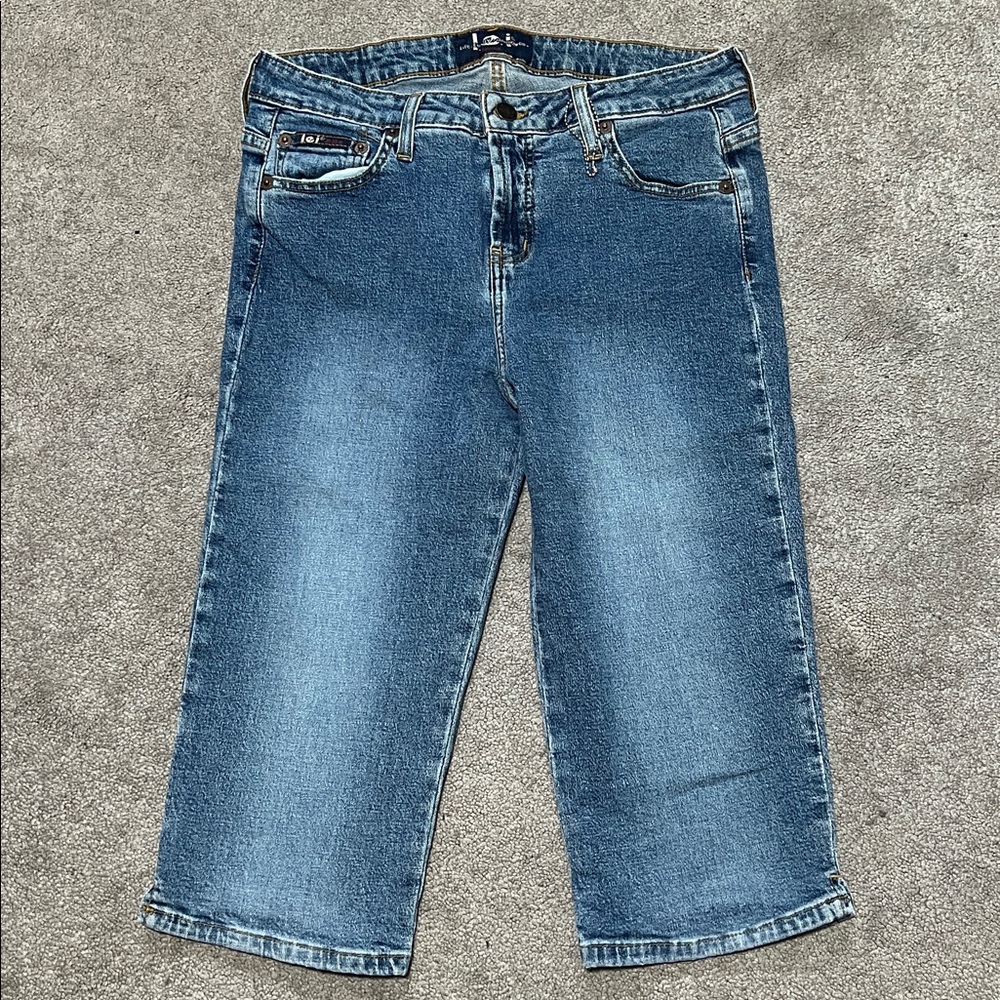 L.E.I Vintage Y2K Denim Blue Jean Capri Juniors Size 11